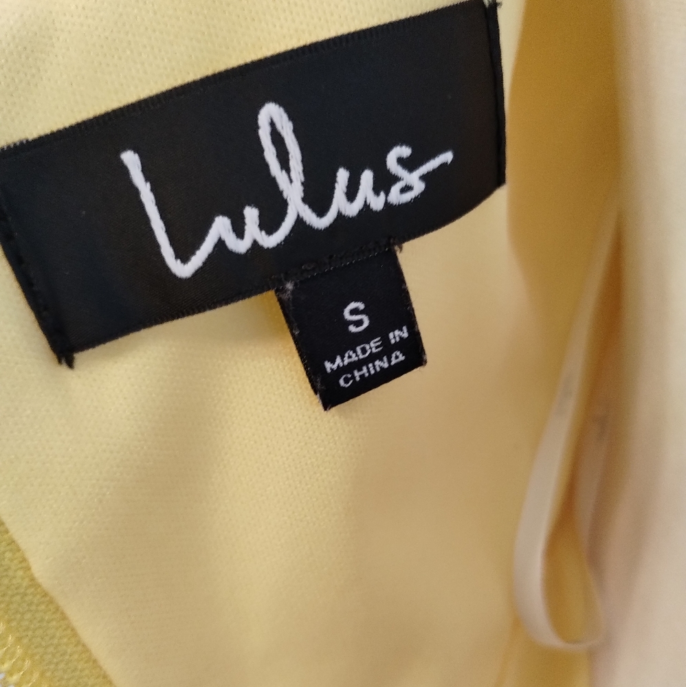 Lulus Yellow Skater Mini Dress Spaghetti Straps Do you Wanna Dance? Size S - Picture 7 of 16